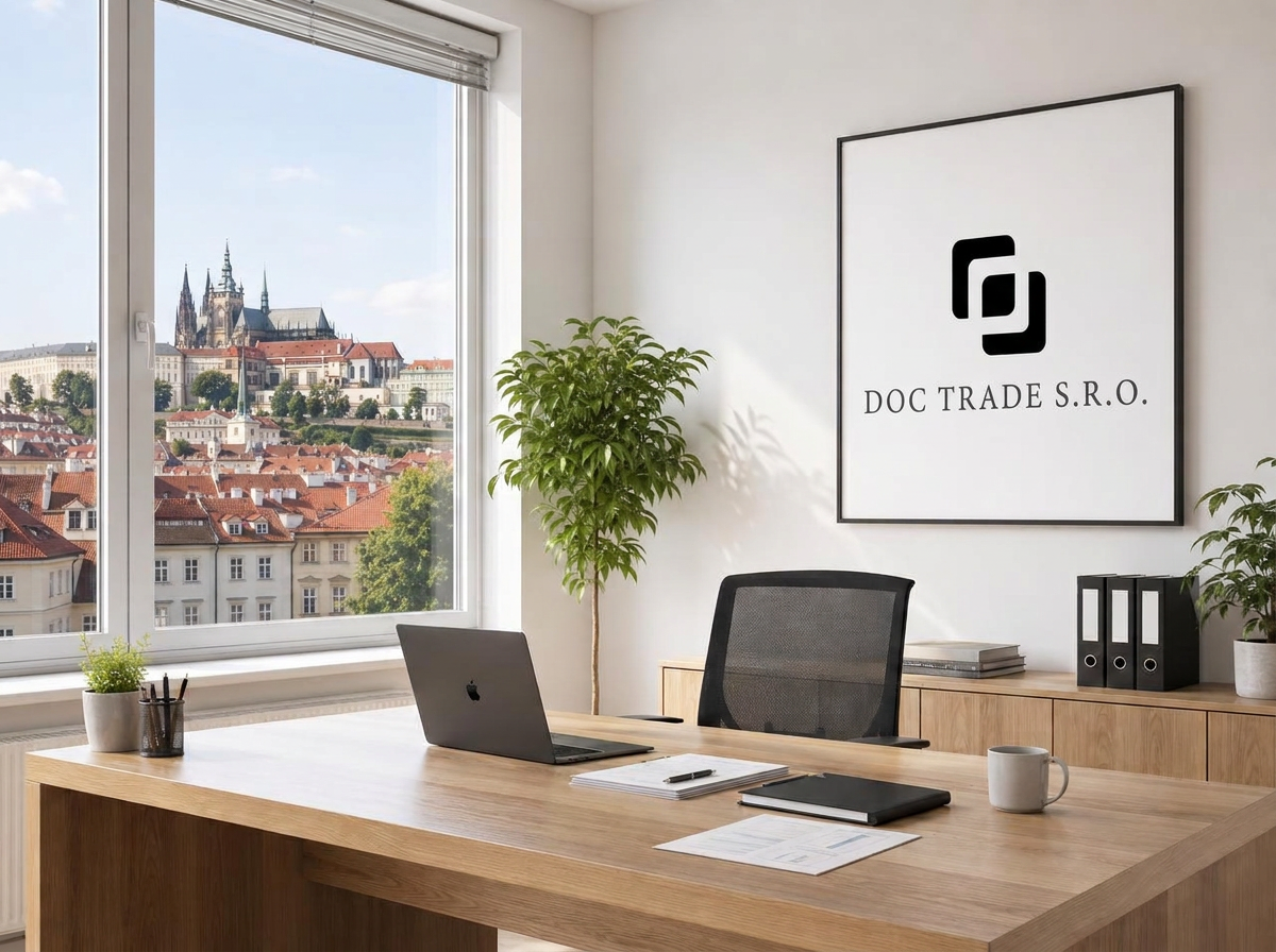 Kancelář DOC TRADE s.r.o. s výhledem na Prahu